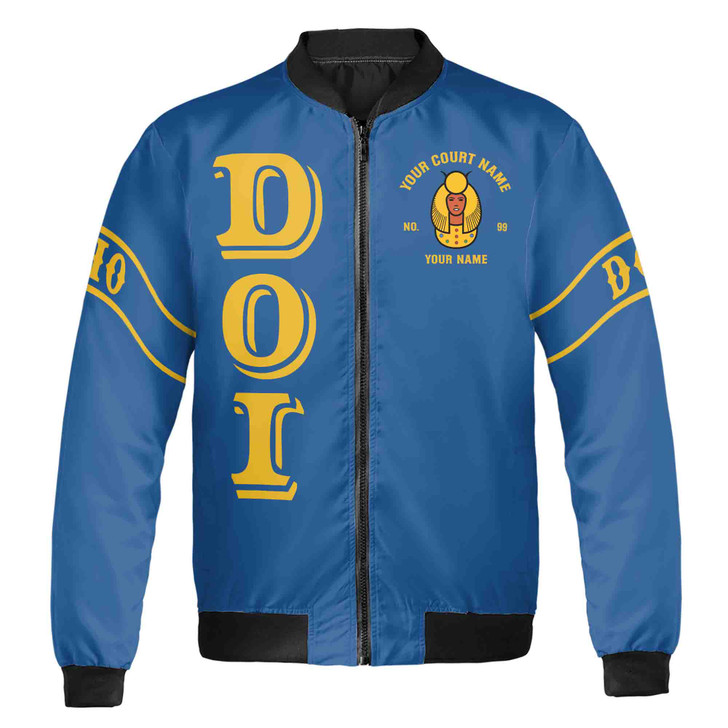Imperial Court Anubis Egyptian Style Personalized Zip Bomber Jacket, Custom Court Name City State S-5XL