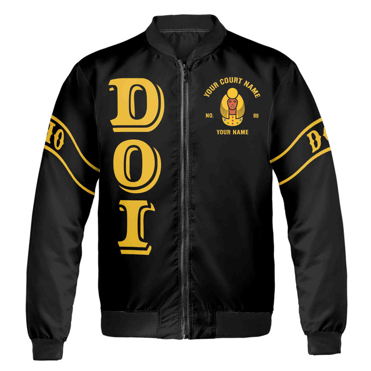 Custom DOI Zip Jacket, Anubis Egyptian Style, Personalized Court Name City State Bomber Jacket S-5XL