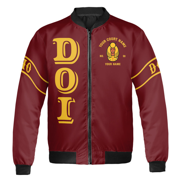 Custom DOI Zip Jacket, Anubis Egyptian Style, Personalized Court Name City State Bomber Jacket S-5XL