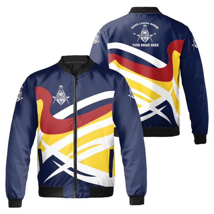 Custom Name Variant Color Master Mason Freemason Bomber Jacket S-5XL