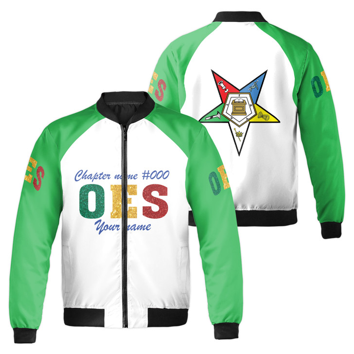 Custom Name OES Inspired Bomber Jacket Iconic Colors Bold Symbol Design Bomber Jacket S-5XL