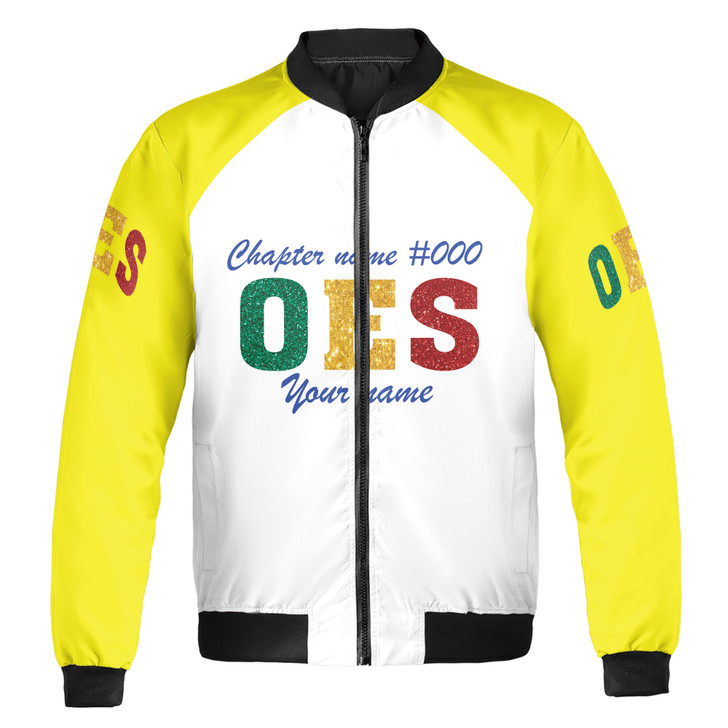 Custom Name OES Inspired Bomber Jacket Iconic Colors Bold Symbol Design Bomber Jacket S-5XL