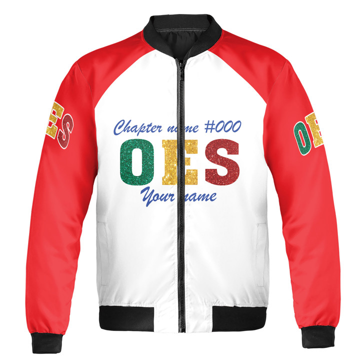 Custom Name OES Inspired Bomber Jacket Iconic Colors Bold Symbol Design Bomber Jacket S-5XL