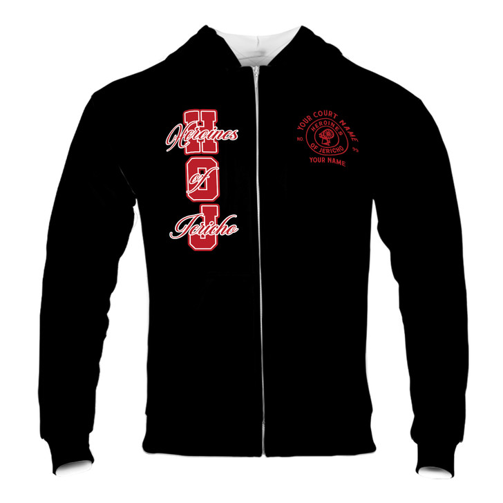 Custom Name Heroines of Jericho Hoodie with HOJ Symbol Red Text Hoodie S-5XL