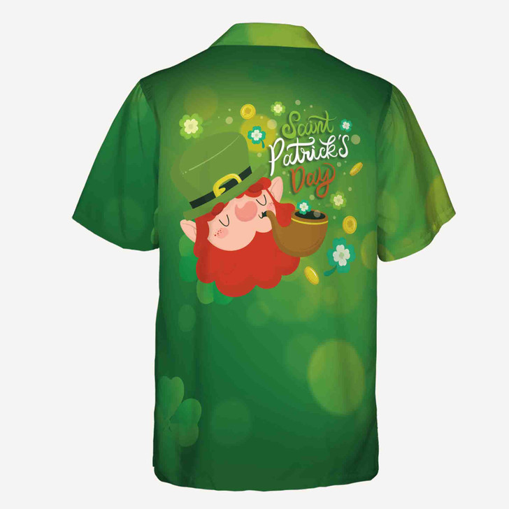 Funny Happy St. Pattrick's Day Irish Leprechaun Lucky Shamrock Button Down Shirt S-5XL
