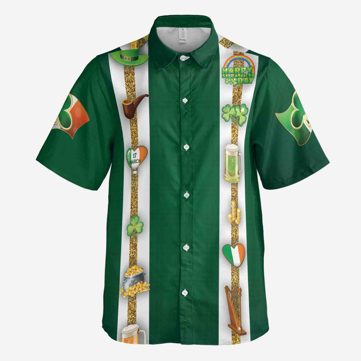St. Pattrick's Day Irish Leprechaun Beer Lucky Shamrock Button Down Shirt S-5XL