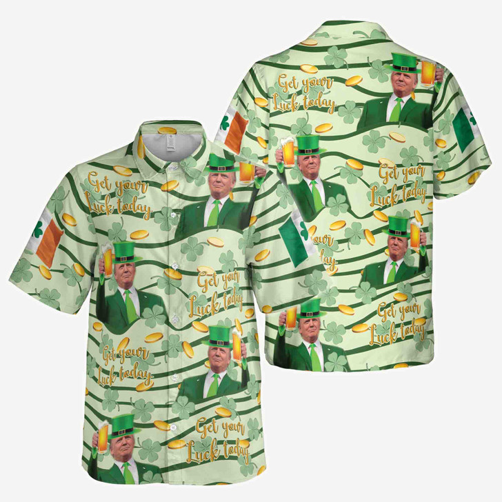 Funny Biden Happy St. Patrick's Day Cheering Button Down Shirt S-5XL
