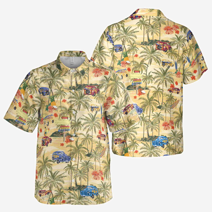 Funny Road Trip To Tropical Island Mountain Hiking Nature Lover Button Down Shirt S-5XL