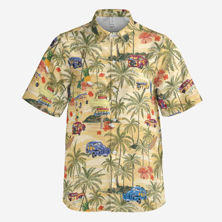 Funny Road Trip To Tropical Island Mountain Hiking Nature Lover Button Down Shirt S-5XL