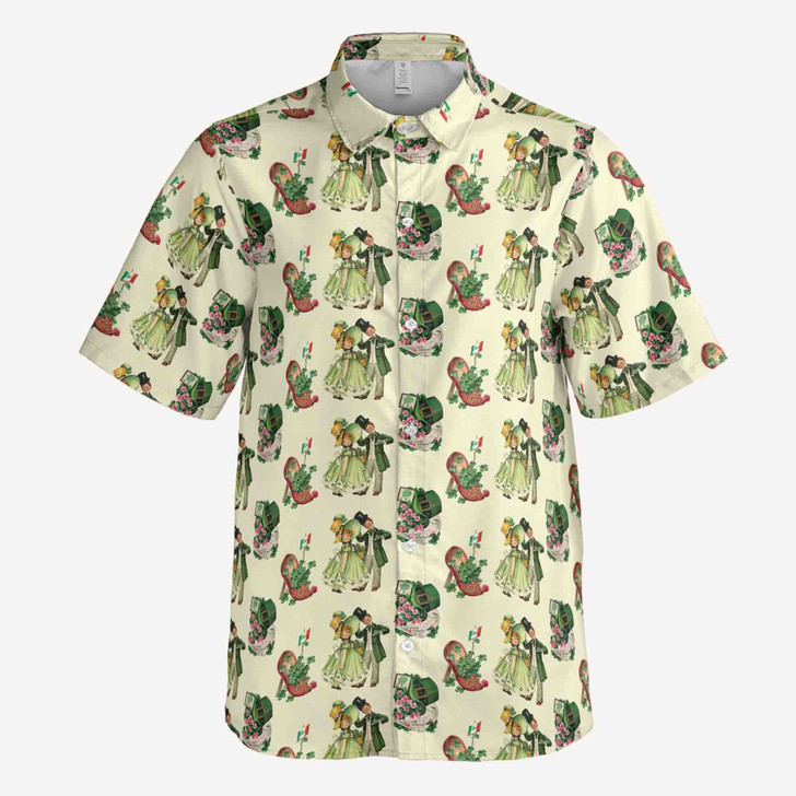 Funny Happy Saint Patrick's Day Graphic Art Shamrock Button Down Shirt S-5XL
