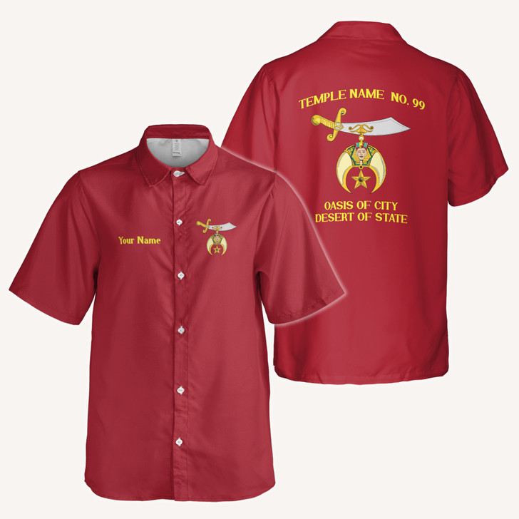 Personalized Noble Shriner Custom Your Temple Shriner Button Down Shirt S-5XL