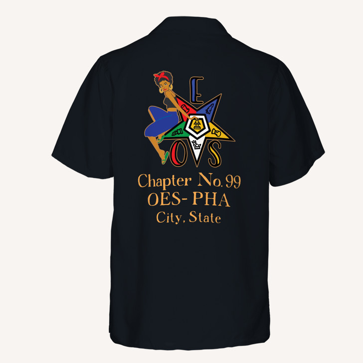 Custom Your Chapter OES Order of The Eastern Star Sistar Button Down Shirt S-5XL