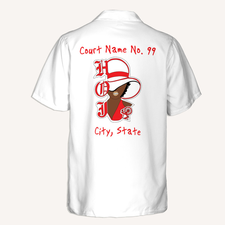 Customized Heroines of Jericho Masonic HOJ Woman Facial Feature Button Down Shirt S-5XL