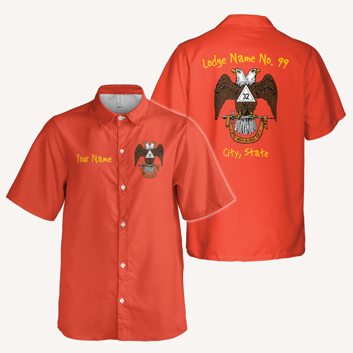 Personalized Rite of Scottish 32 Wings Down Button Down Shirt S-5XL