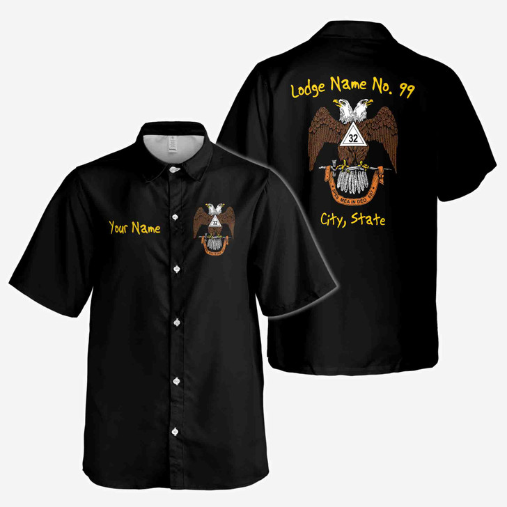 Personalized Rite of Scottish 32 Wings Down Button Down Shirt S-5XL