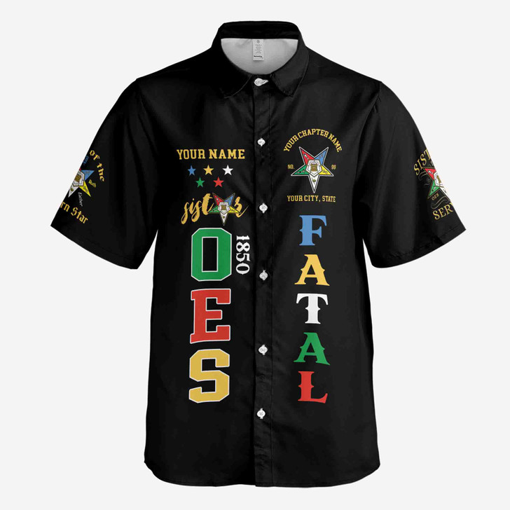 Custom 1850 OES Order Of The Eastern Star Button Down Shirt S-5XL