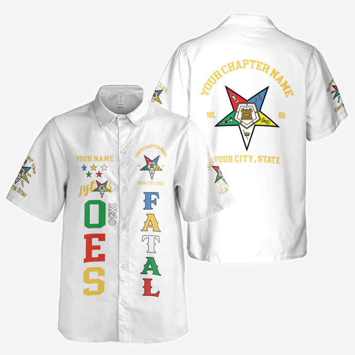Custom 1850 OES Order Of The Eastern Star Button Down Shirt S-5XL