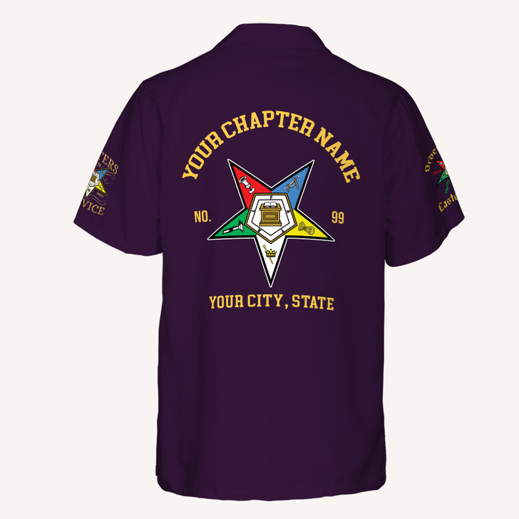 Custom 1850 OES Order Of The Eastern Star Button Down Shirt S-5XL