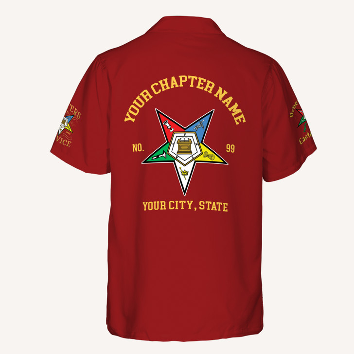 Custom 1850 OES Order Of The Eastern Star Button Down Shirt S-5XL