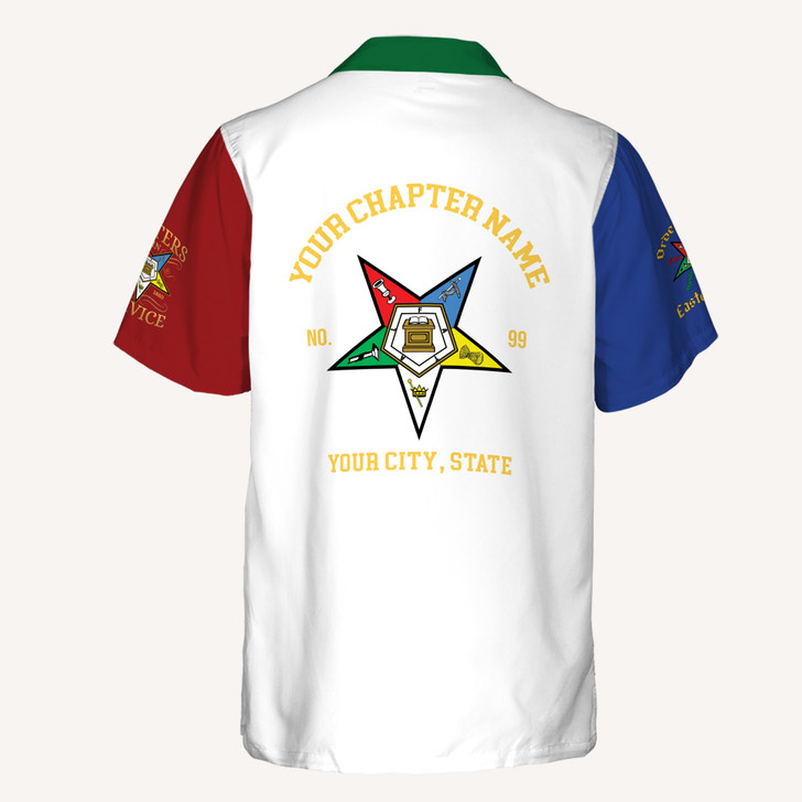 Customizd Name Chapter Name OES Sistar Order Of The Eastern Star Button Down Shirt S-5XL