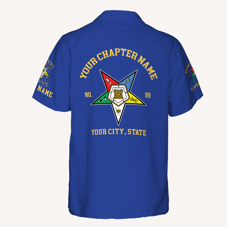 Personalized Multi-color Order of the Eastern Star OES Button Down Shirt S-5XL