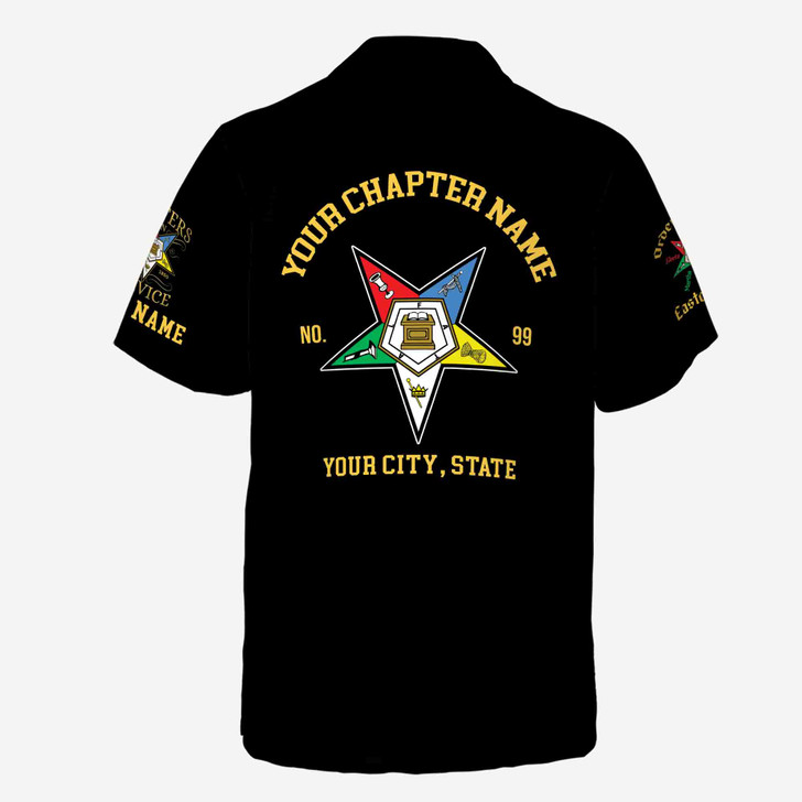 Personalized Multi-color Order of the Eastern Star OES Button Down Shirt S-5XL