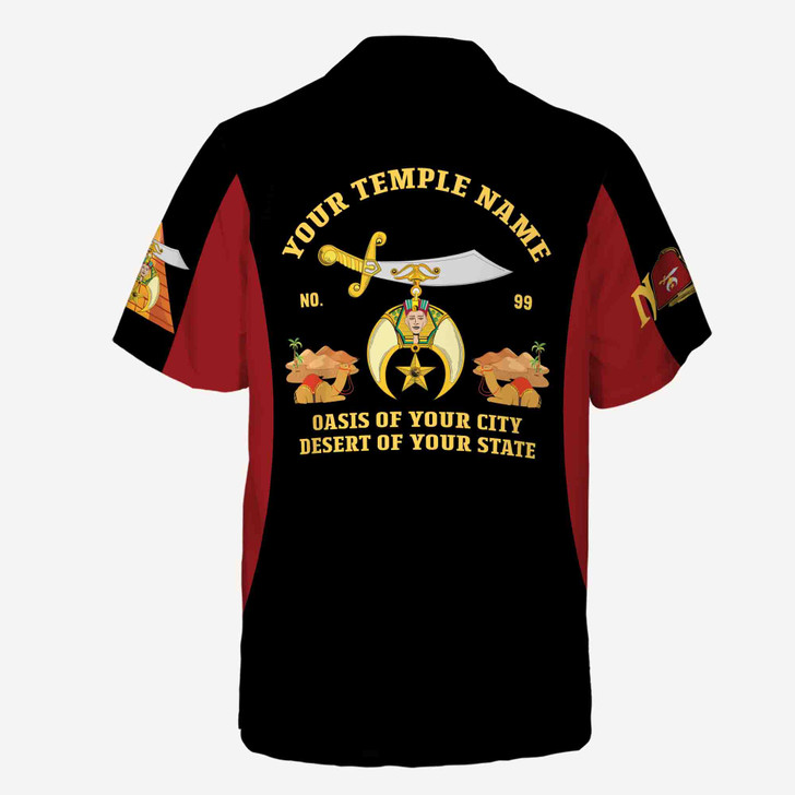 Customized Noble Shriners Temple Ancient Button Down Shirt S-5XL
