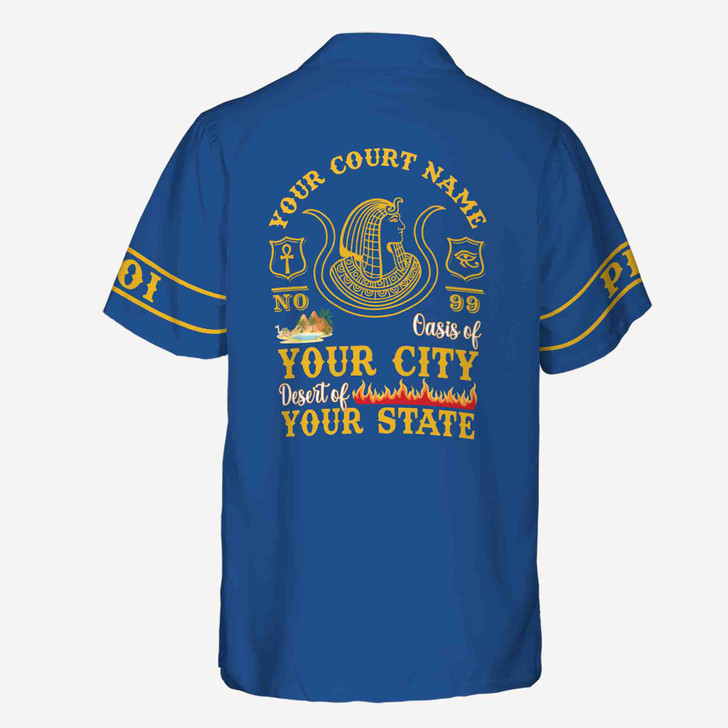 Personalized Court Name City State Anubis Egyptian Style Black Gold Button Down Shirt S-5XL
