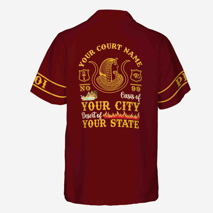 Personalized Court Name City State Anubis Egyptian Style Black Gold Button Down Shirt S-5XL