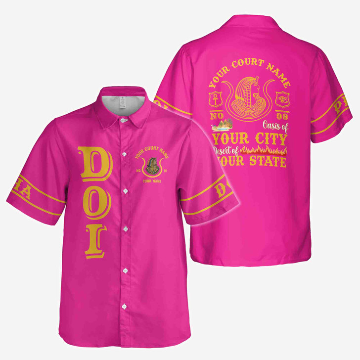 Personalized Court Name City State Anubis Egyptian Style Black Gold Button Down Shirt S-5XL