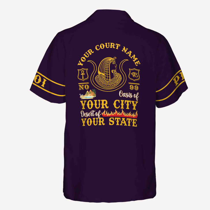 Personalized Court Name City State Anubis Egyptian Style Black Gold Button Down Shirt S-5XL