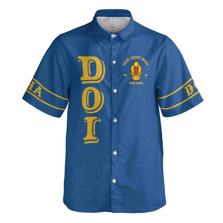 Personalized DOI Anubis , Custom Court Name City State, Egyptian Style   Button Down Shirt S-5XL