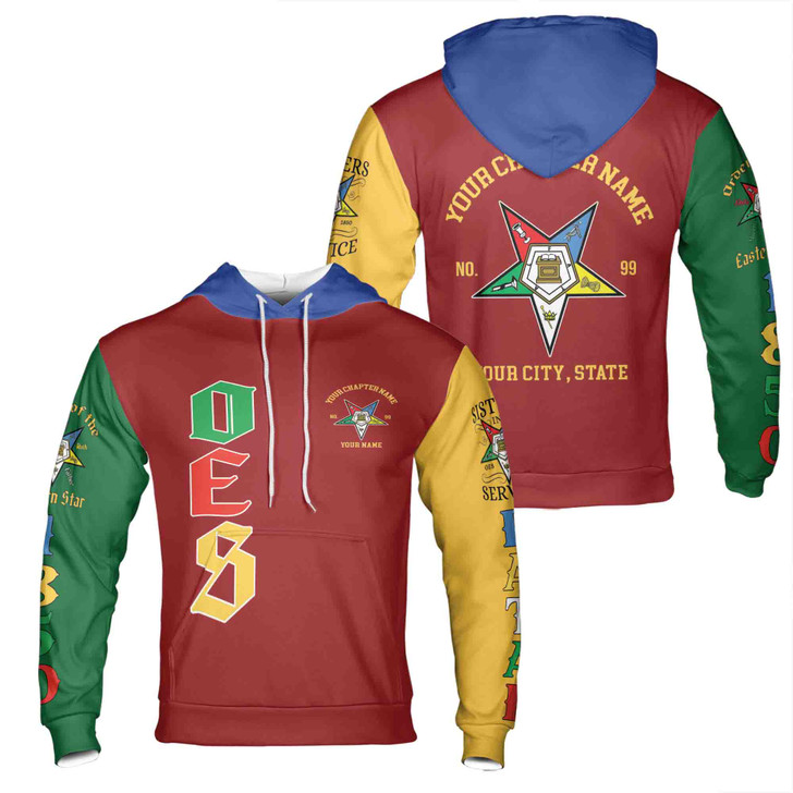 Customizd Name Chapter Name OES Sistar Order Of The Eastern Star Hoodie Size S-5XL