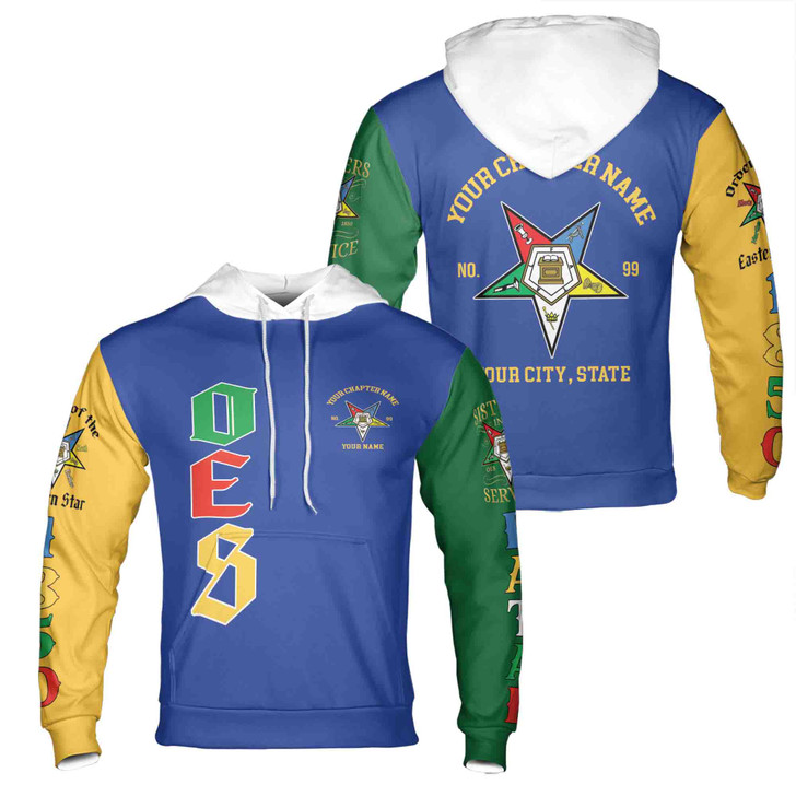 Customizd Name Chapter Name OES Sistar Order Of The Eastern Star Hoodie Size S-5XL