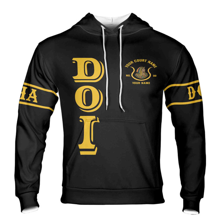 Personalized Court Name City State Anubis Egyptian Style Black Gold Streetwear Hoodie S-5XL