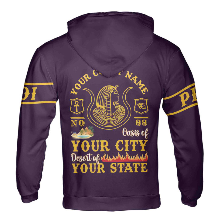 Personalized Court Name City State Anubis Egyptian Style Black Gold Streetwear Hoodie S-5XL