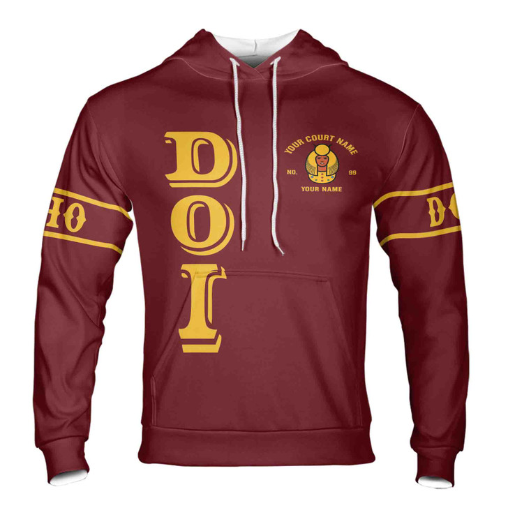 Personalized Court Name City State Hoodie, Anubis Egyptian Style Black Gold Streetwear