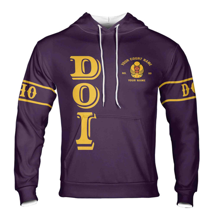 Personalized Court Name City State Hoodie, Anubis Egyptian Style Black Gold Streetwear
