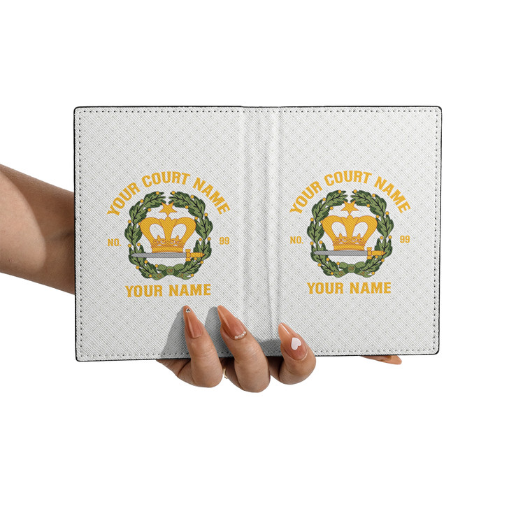 Custom Amaranth Symbol Floral Leather Passport Wallet