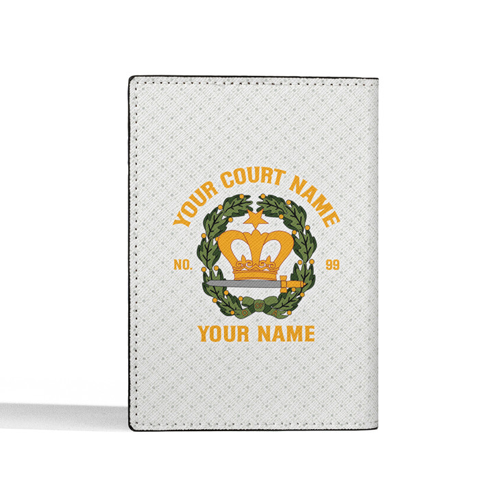 Custom Amaranth Symbol Floral Leather Passport Wallet