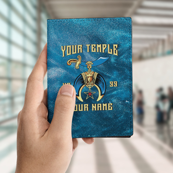 Custom Daughters of Sphinx Blue Leather Passport Wallet