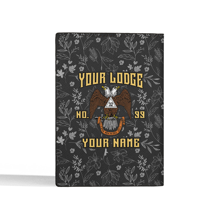 Custom Wings Down 32 Floral Leather Passport Wallet