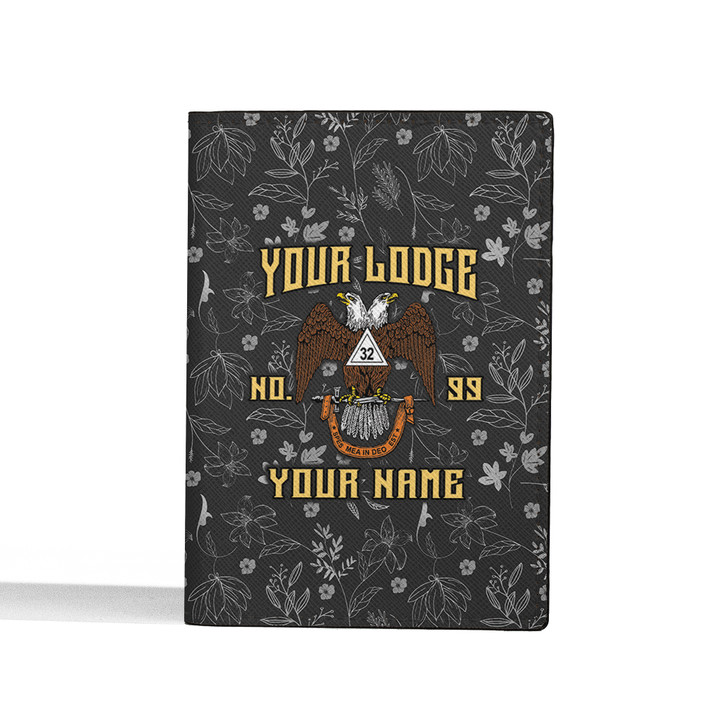 Custom Wings Down 32 Floral Leather Passport Wallet