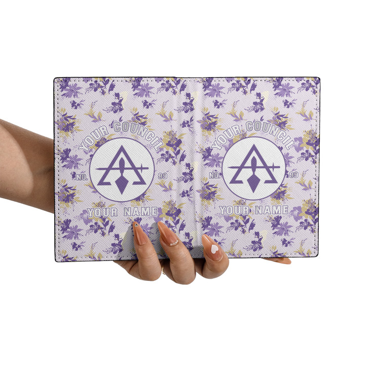 Custom Cryptic Council Floral Violet Leather Wallet