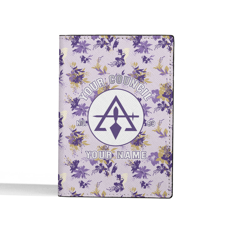 Custom Cryptic Council Floral Violet Leather Wallet