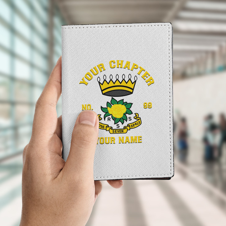 Custom Rose of Seven Seals White Leather Wallet