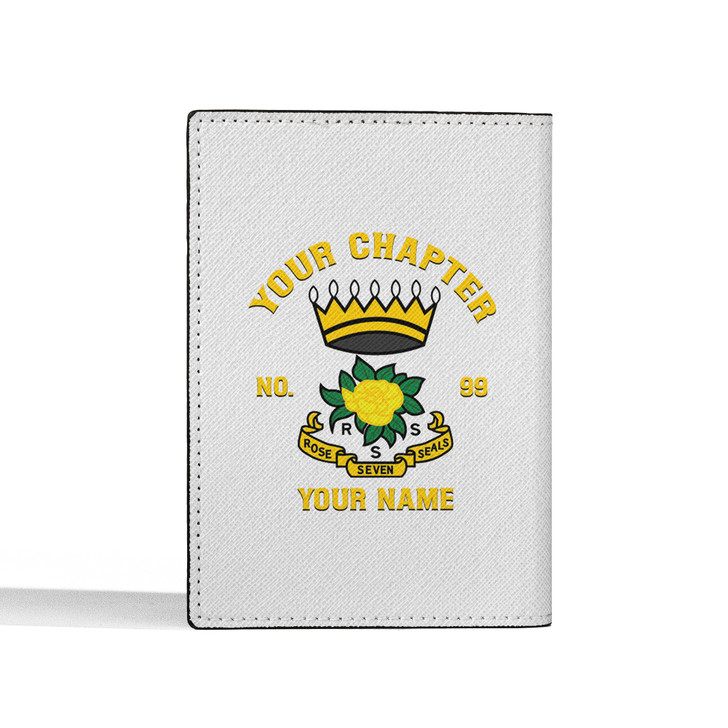 Custom Rose of Seven Seals White Leather Wallet