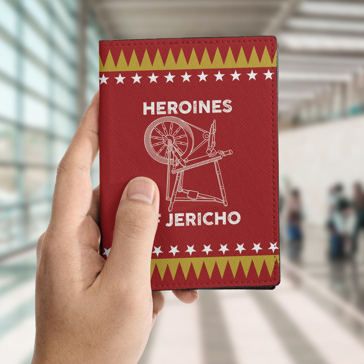 Custom Name Heroines Of Jericho Stars Pattern Red Leather Passport Wallet