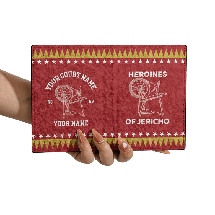 Custom Name Heroines Of Jericho Stars Pattern Red Leather Passport Wallet