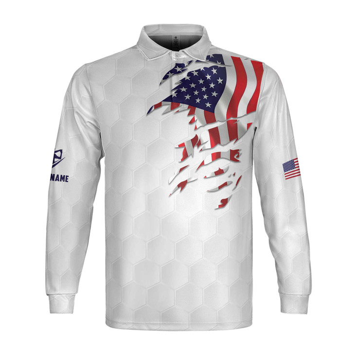 Personalized Navy Sheriff Thin Blue Line USA Flag Patriot 3D Long Sleeve Shirt Sizes S-5XL